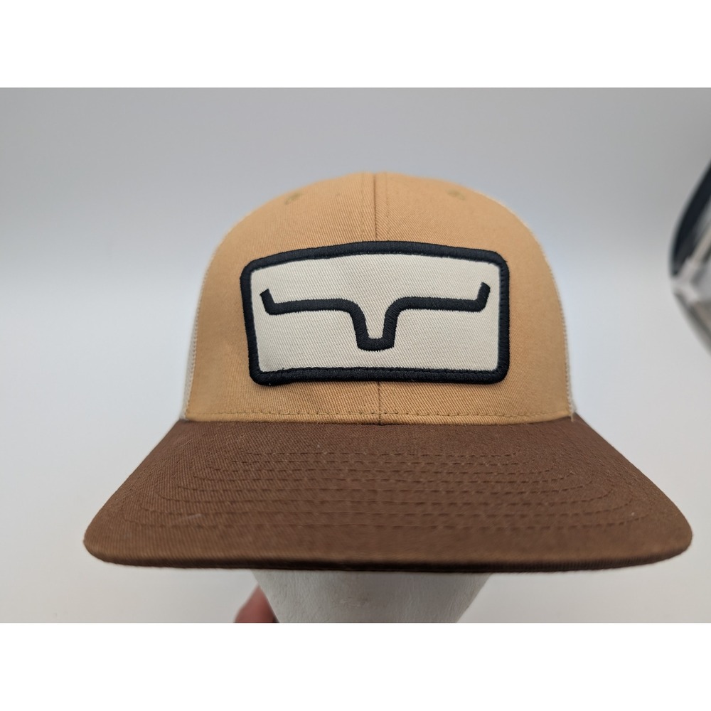 Kimes Ranch Brown Tan Trucker Hat Adjustable Snapback Mesh Logo Patch Cap